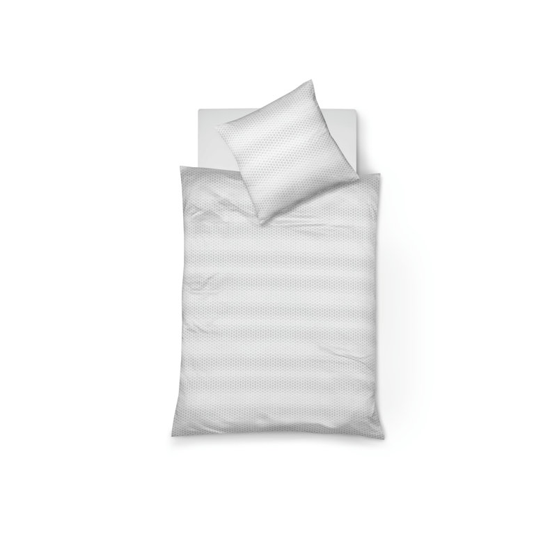 Cotton Damask Duvet Cover Set with Pillowcases, White, Double - 2 Pillowcases (80 x 80 cm)