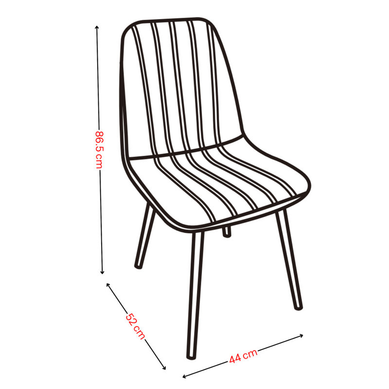 Carlo Anti Stain Velvet Dining Chairs Padded Seat Metal Legs Kitchen Office, Jeans, 6