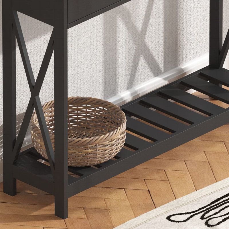 Tarren 39.37'' Console Table, Black, Black