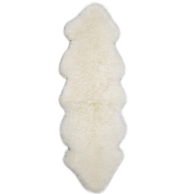 Fibre by Auskin Long Wool Sheepskin Rug 2'x6' – Double Pelt Natural Wool Rug with Plush Texture for Indoor Decor