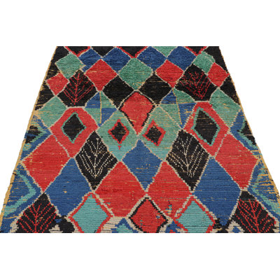 Vintage Moroccan Rug With Polychromatic Diamond Medallion, From Bungalow Rose