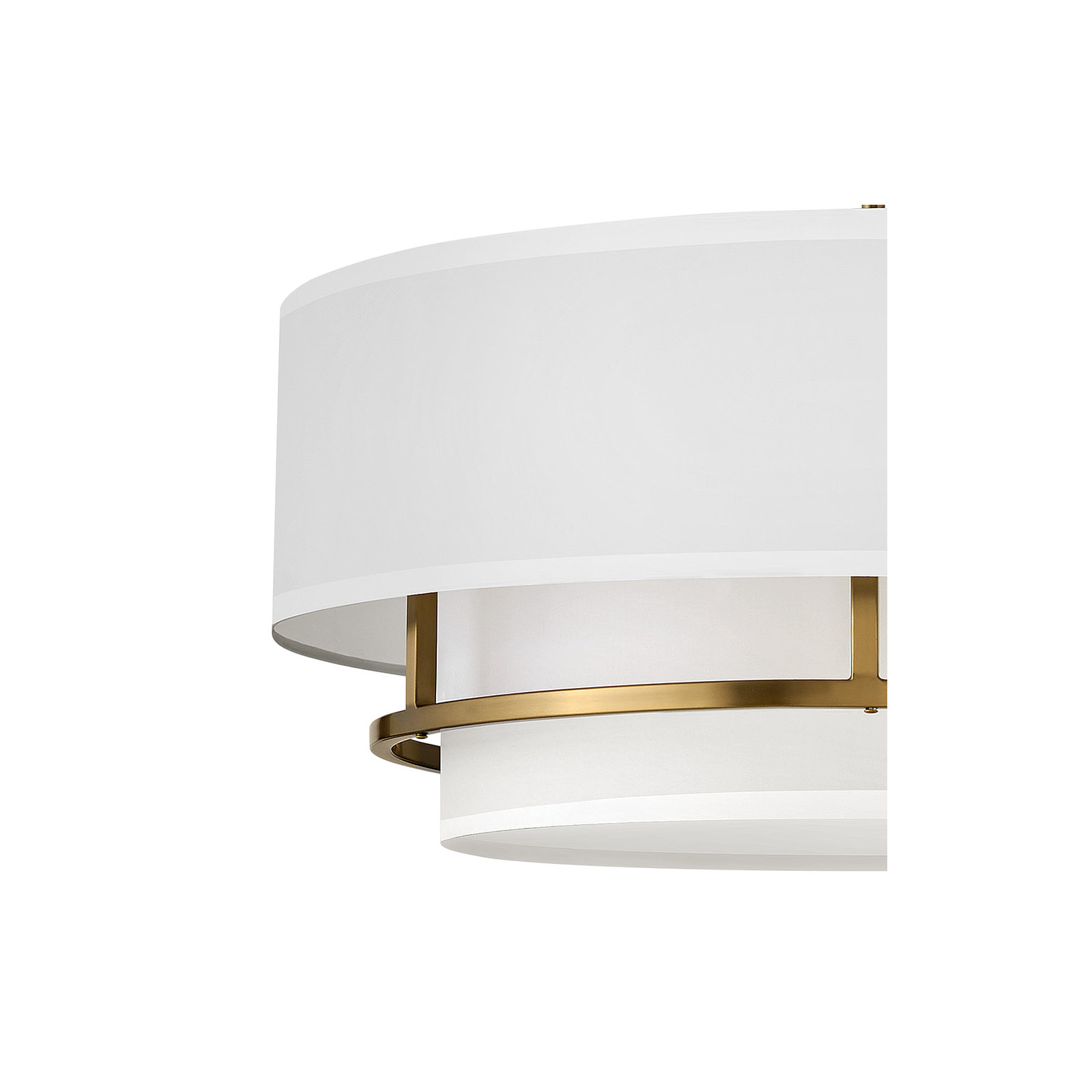Graham Four-Light Semi-Flush Mount Ceiling Light w/ Faux Parchment Shades, Lacquered Brass