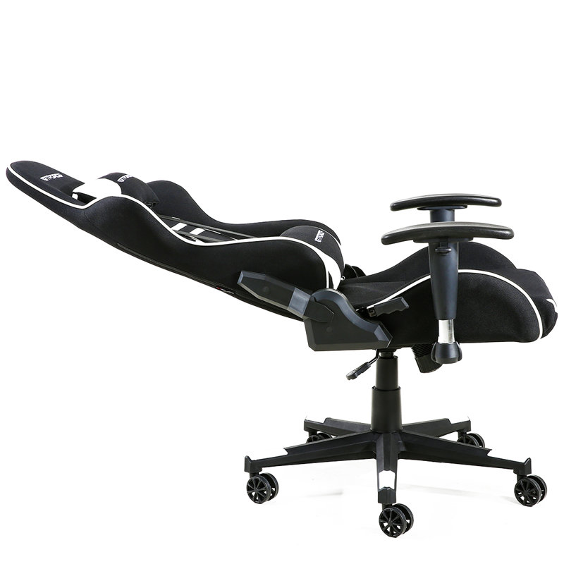 Brayden Studio Forbis Reclining Faux Leather PC & Racing Game Chair, White/Black