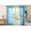 Rideau Bella bleu clair Aarvin, panneau unique de 54 x 86 pouces, voile de polyester filtrant la lumière, œillets et ourlet ondulé