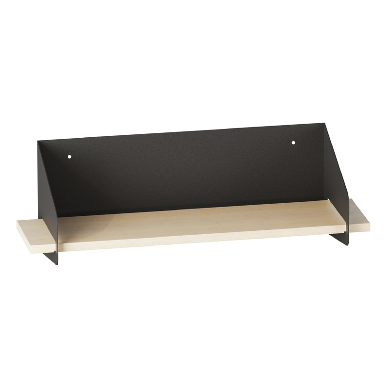 Locelso 100% WOODEN Floating Shelf, 20cm H x 60cm W x 19cm D, Black