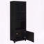 Black 3-Shelf Media Tower with Cabinet