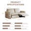 Canapé modulaire inclinable électrique en cuir véritable blanc avec rampe carrée réglable-1968744503
