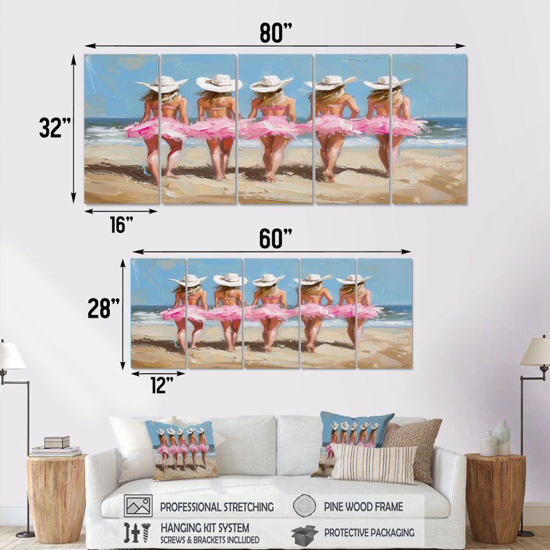 Cowgirls In The Arizona Desert - Ensemble de décorations murales de cow-filles, H 32 po x l 80 po