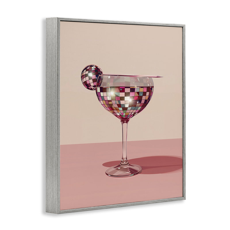Giclée encadrée «Rosy Hued Disco Drink», conception par Arlington Prints, Estampe numérique Farmhouse, H 30 po x l 24 po