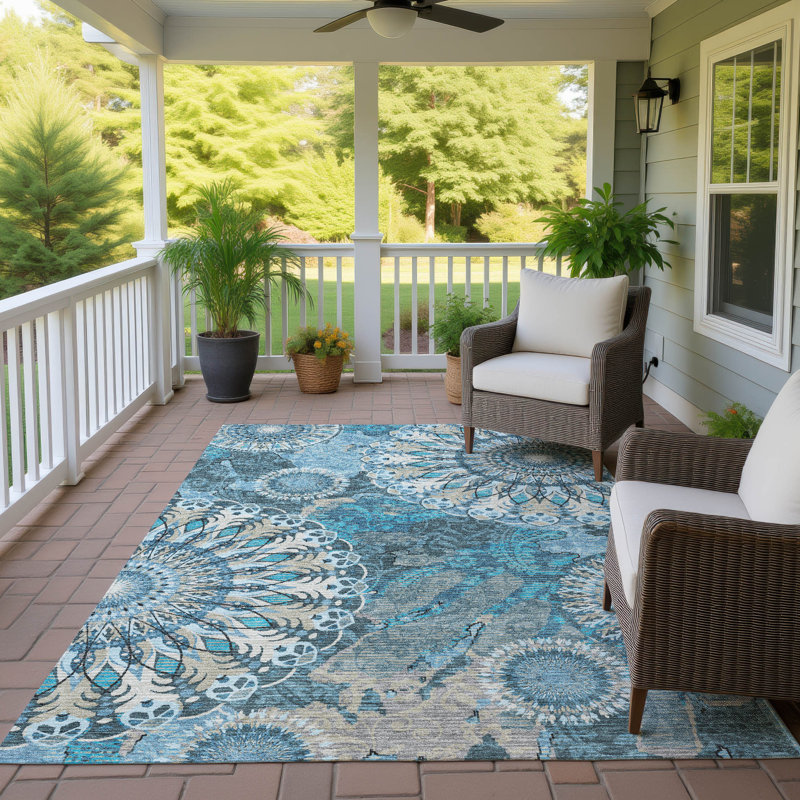 Machine Washable Indoor/Outdoor Chantille ACN2335 Paisley Rug, Rectangle 3' x 5'