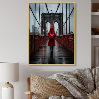 Hodon " Red Gray New York Brooklyn Bridge II "