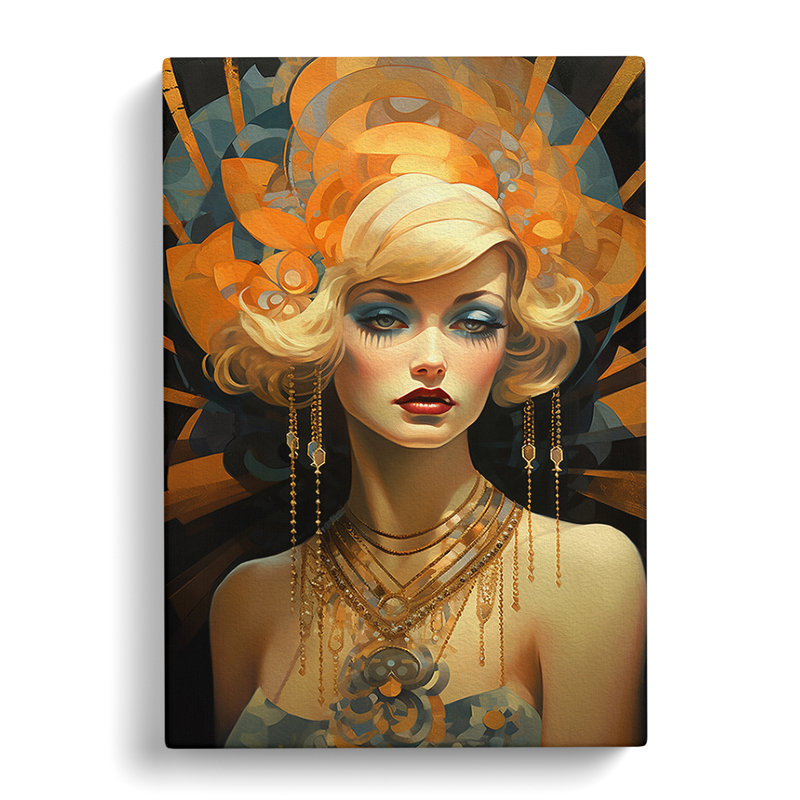 Deco Woman Conceptual - Wrapped Canvas, 60cm H x 40cm W x 3cm D