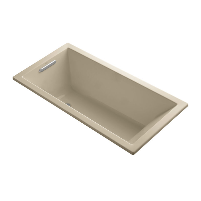 Underscore 60" x 30" Drop-In or Undermount Acrylic Soaking Bathtub with Sloped Backrest, Mexican Sand