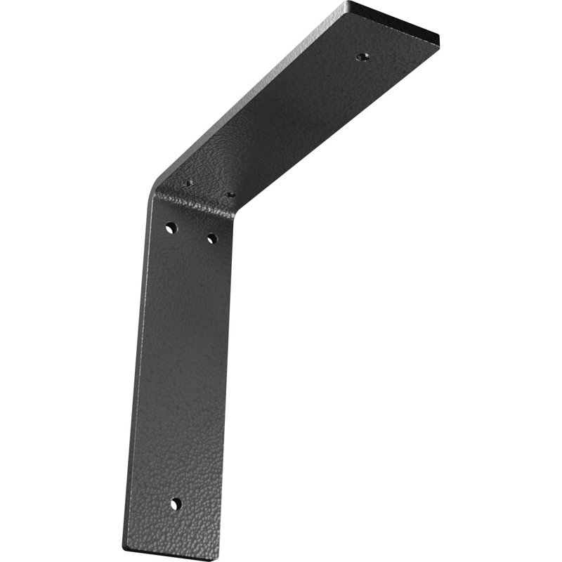 Support en acier Hamilton martelé l 2 po x P 8 po x H 8 po, H 8 po x l 2 po x P 8 po, Argent martelé