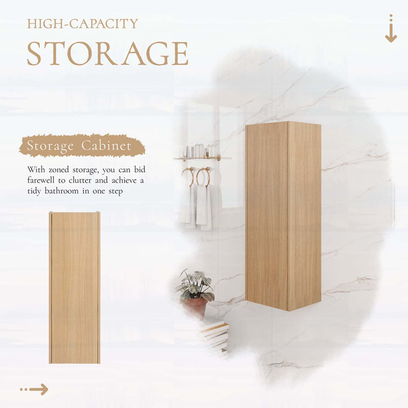 Armoire murale, idéale pour les espaces compacts et un rangement efficace, Chêne