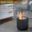 Tabletop Fireplace, Mini Concrete Ethanol Fire Bowl With Lid, Burns Up With Liquid Alcohol And Solid Tablet Alcohol, Dark Grey-959675261