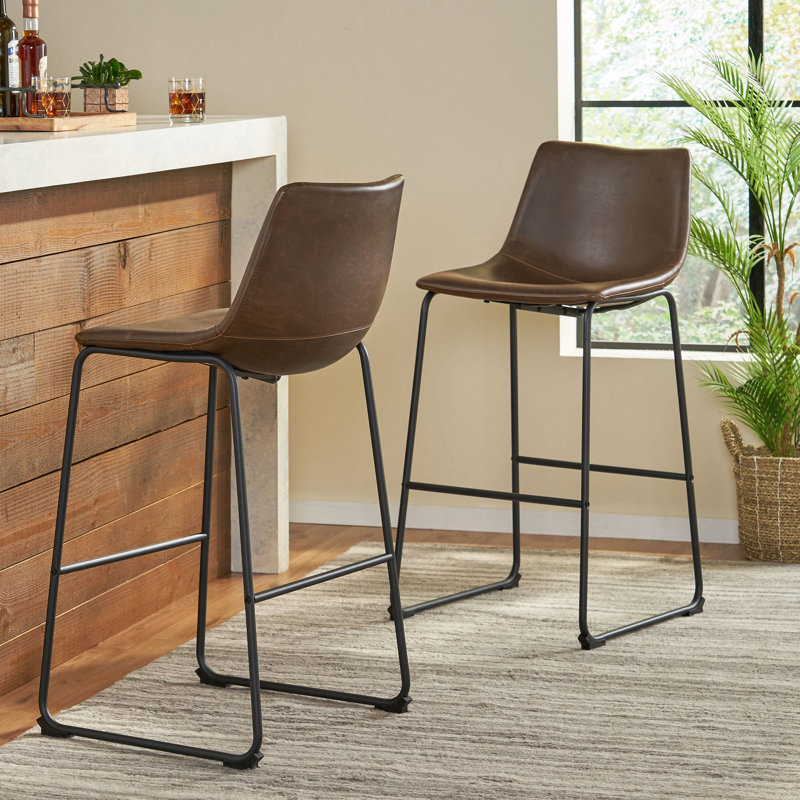 Ensemble de 2 tabourets de bar 30 po Cedric, Marron clair, Tabouret de bar (siège d'une hauteur de 30 po)