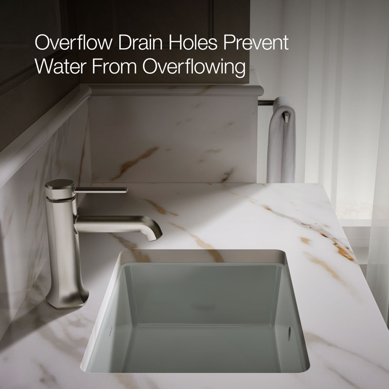 Under-Mount Bathroom Sink, Ice Gray