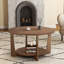 Table basse 31,5 po à pieds en bois massif avec rangement à 2 niveaux-172660162