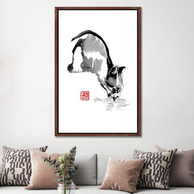 Drinking Cat by Péchane - Print on Canvas