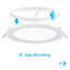 6 po DEL mince encastrée, 12 W, blanc doux 2700 K, à intensité variable