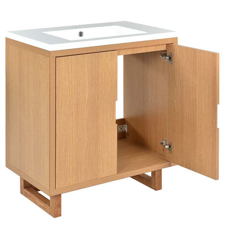 Meuble-lavabo simple 18,1 avec comptoir, Bois robuste