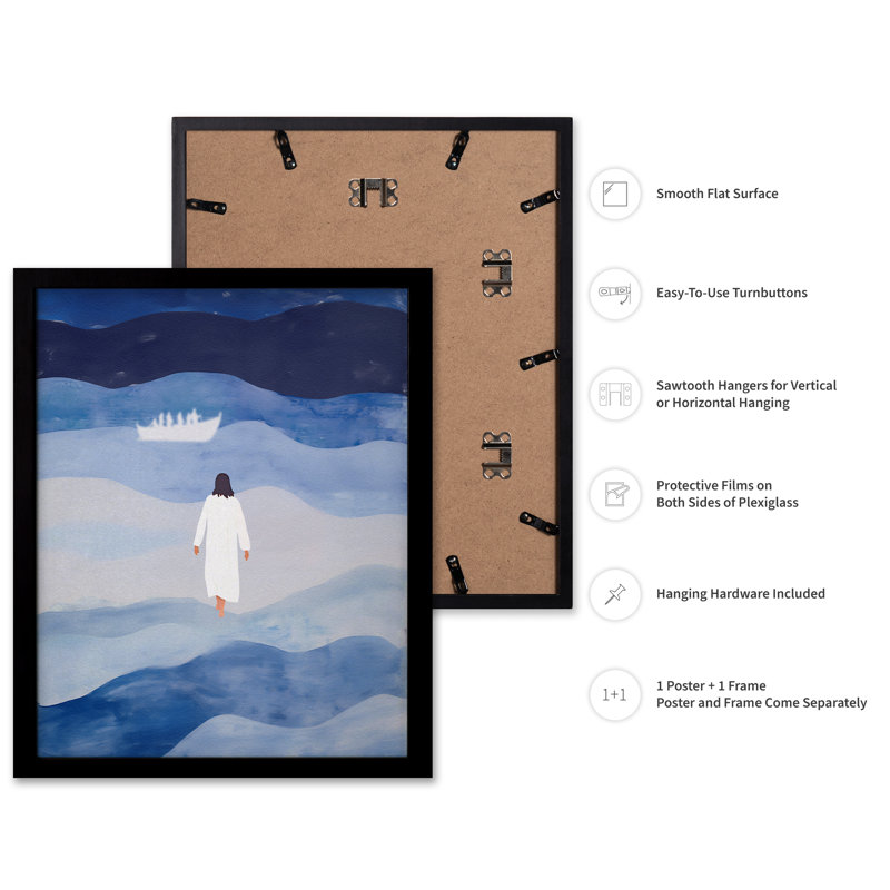 Marcher sur l'eau, Black Framed, Affiche, H 11 po x l 14 po