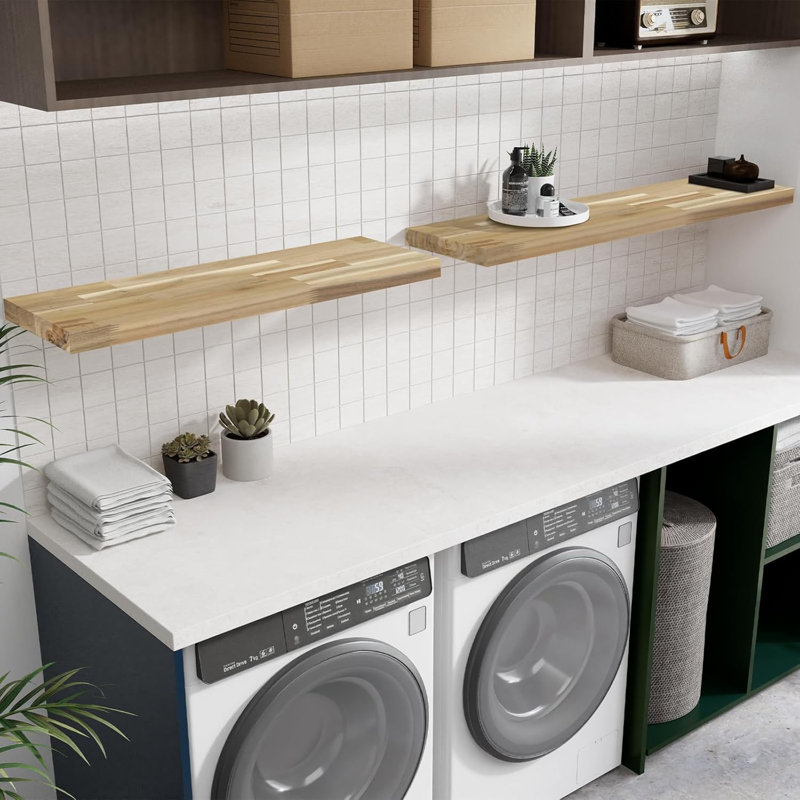 Comptoir de cuisine en bois massif Gladys, H 1,5 po x l 36 po x P 12 po, Acacia naturel