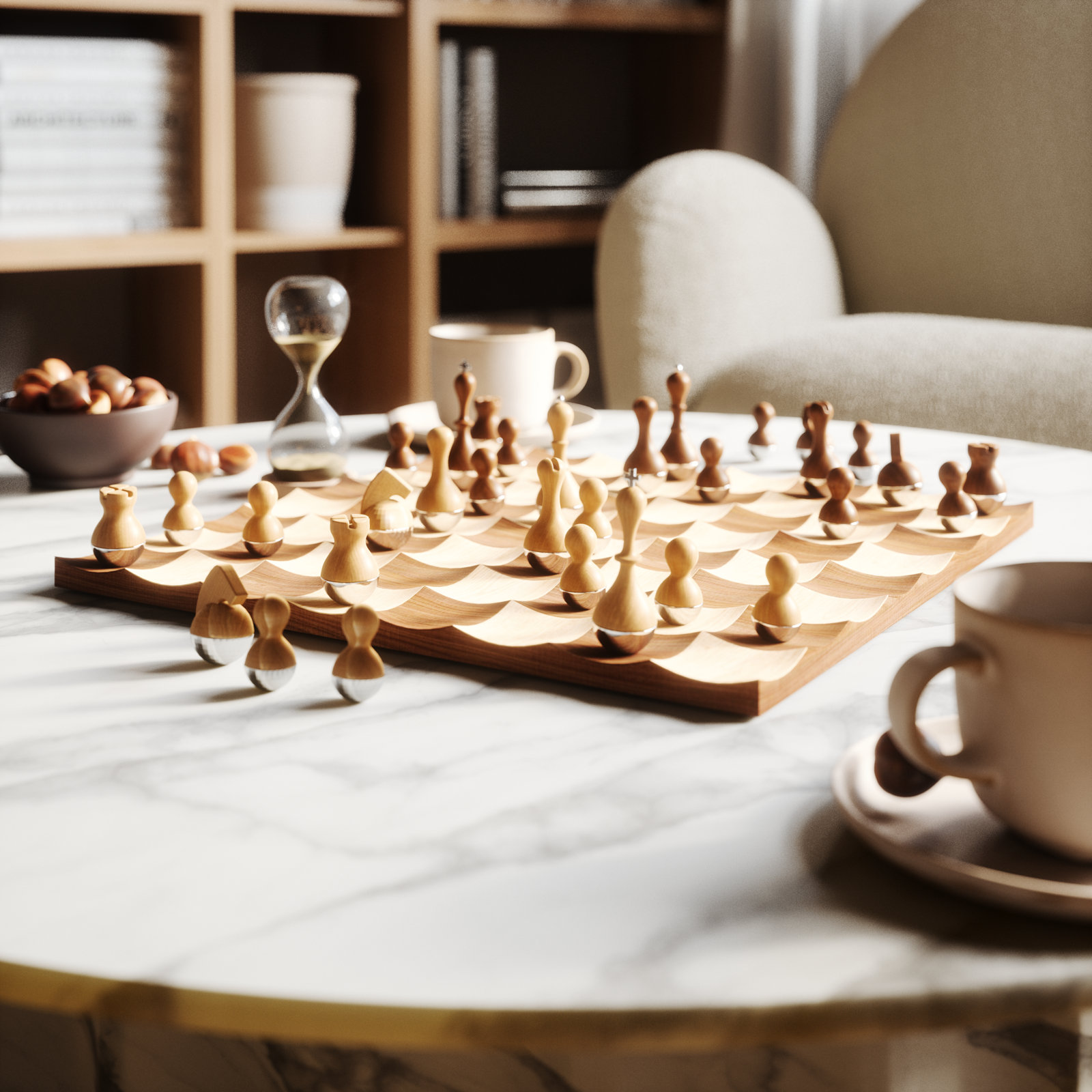 Wobble Walnut Chess Set