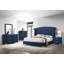 Ensemble de chambre avec grand lit 4 pièces Aahaan - Bleu pacifique-278542761-278542767