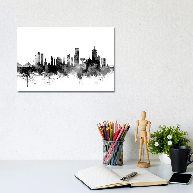 Boston, Massachusetts In Black & White II by Michael Tompsett - Wrapped Canvas Gallery-Wrapped Canvas Giclée