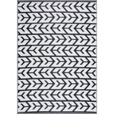 Charicy Corrigan Studio® Reversible Indoor/Outdoor 100% Recycled Plastic Floor Mat/Rug - Weather, Water, Stain, Fade And UV Resistant - Amsterdam- Black & White
