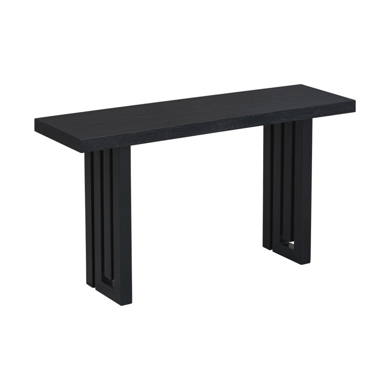 U_STYLE Uniquely Designed Oak Veneer Console Table With Distinctive Side Shapes, Suitable For Entryway, Hallway, Living Room, Foyer, Corridor