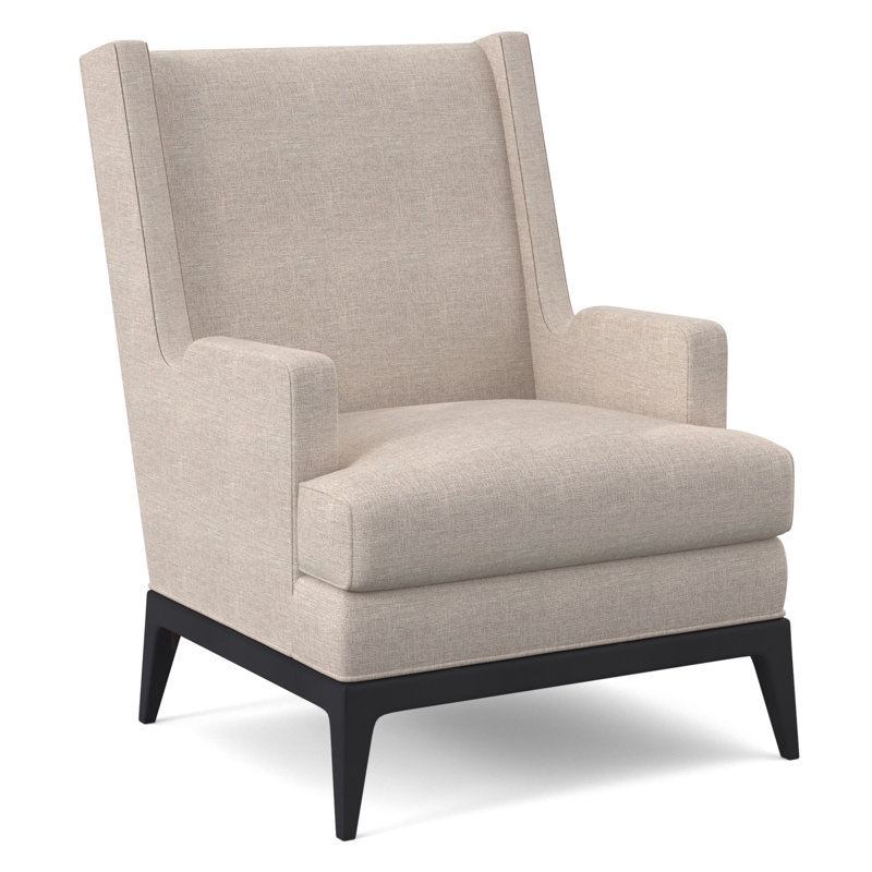 Cooper Upholstered Wingback Chair, Elise Linen, Vintage Ebony