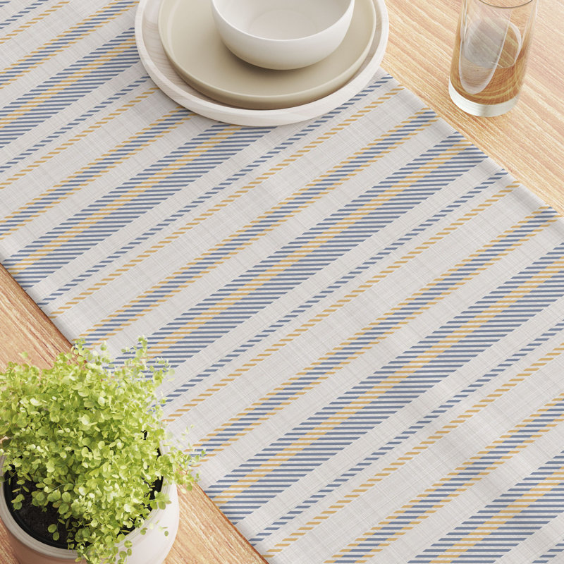 Rectangular Striped Cotton Table Runner