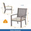 Ensemble de 4 chaises de patio en aluminium toutes saisons de 23 po avec coussins gris épais et structure grise-1477809068
