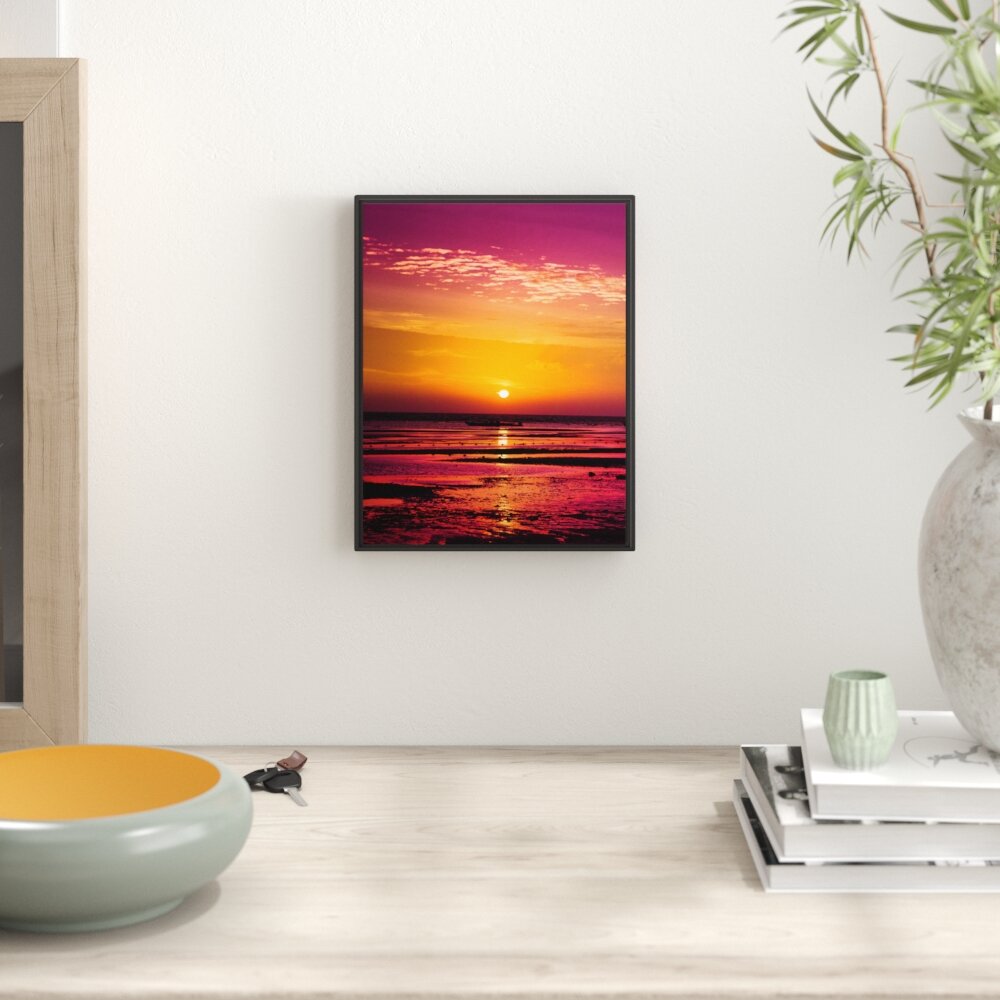 Gerahmtes Wandbild Sonnenaufgang über Meer