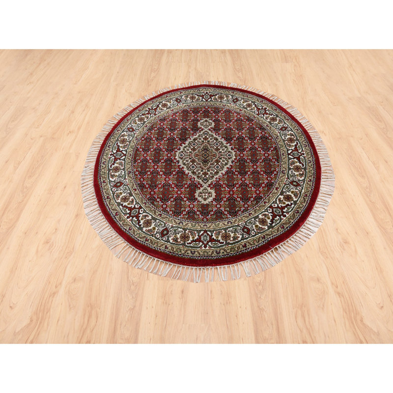 Mascaro One-of-a-Kind 4'1" Round Silk Area Rug in Red