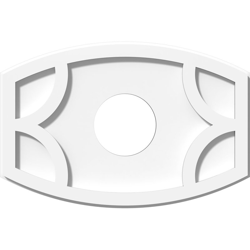 Médaillon de plafond contemporain en PVC de qualité architecturale Kailey, H 1 po x l 16 po x P 10,625 po