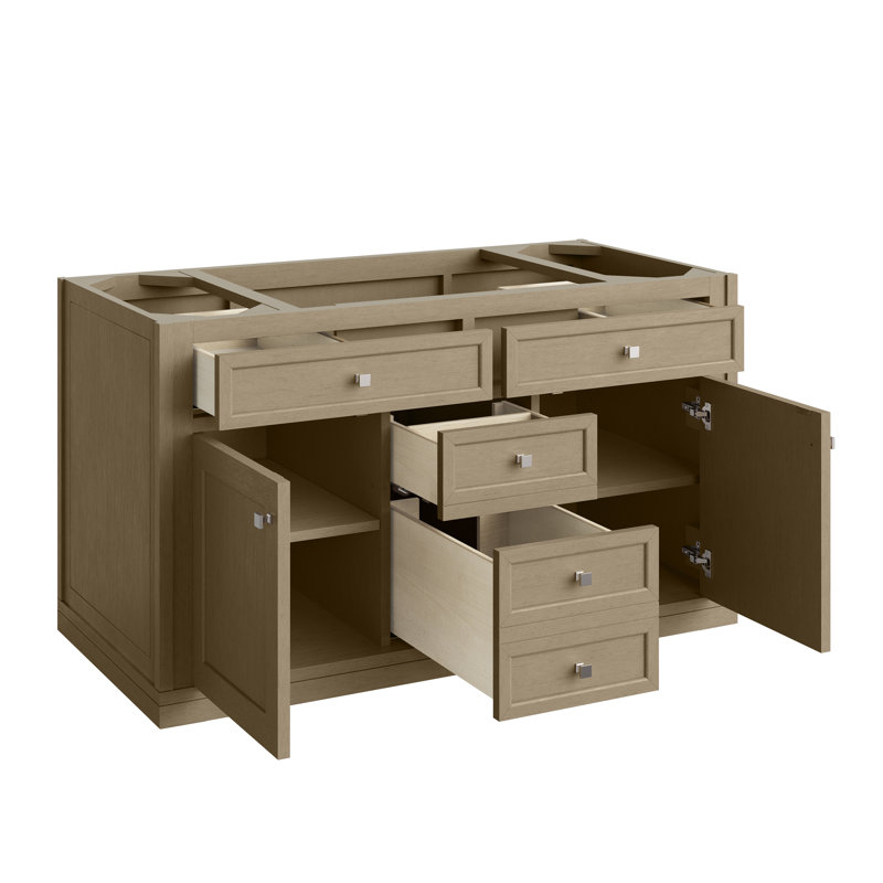 Chicago 48 in. Single Vanity, Walnut Whisper, Victorian Silver