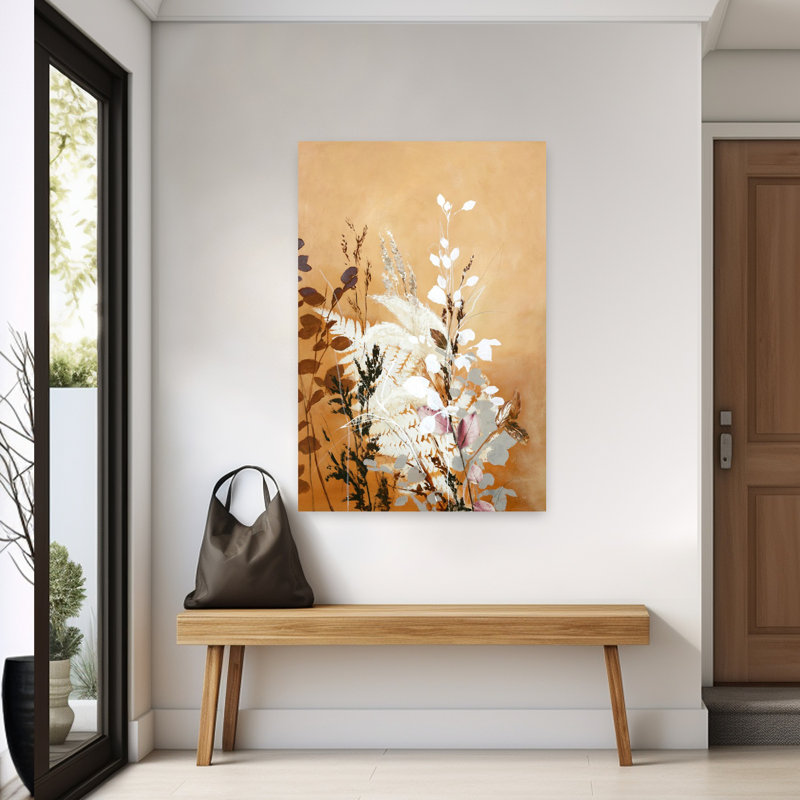 Feuilles lumineuses 5, art contemporain abstrait, H 60 po x l 40 po