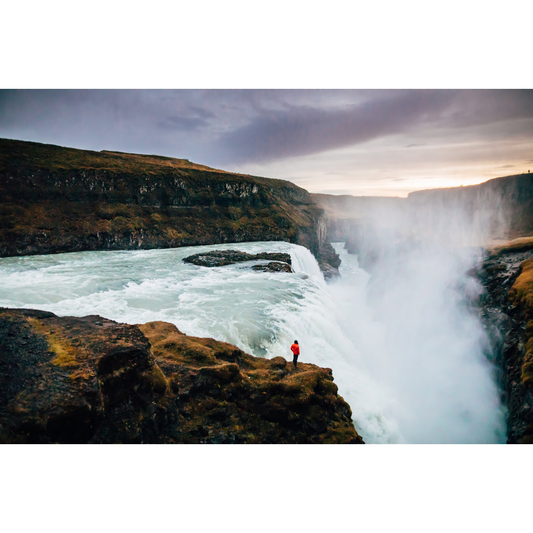 Isländischer Wasserfall Gullfoss von Agrobacter - Druck