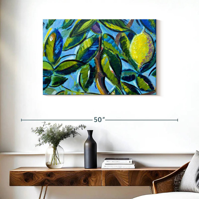 Yarlin Lemon Tree Leaves, 24" H x 36" W