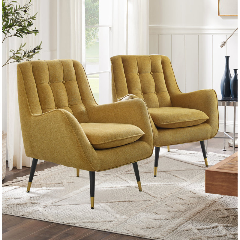 Iwan Upholstered Armchair, Mustard Yellow
