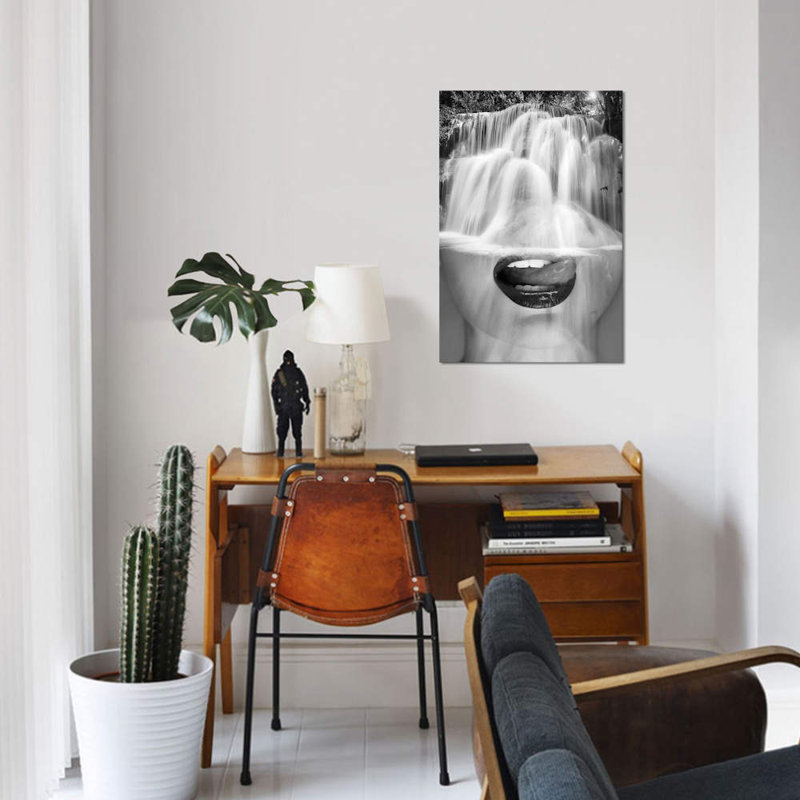« soif », impression sur toile, H 40 po x l 26 po x P 1,5 po, Toile tendue, Pas de tapis