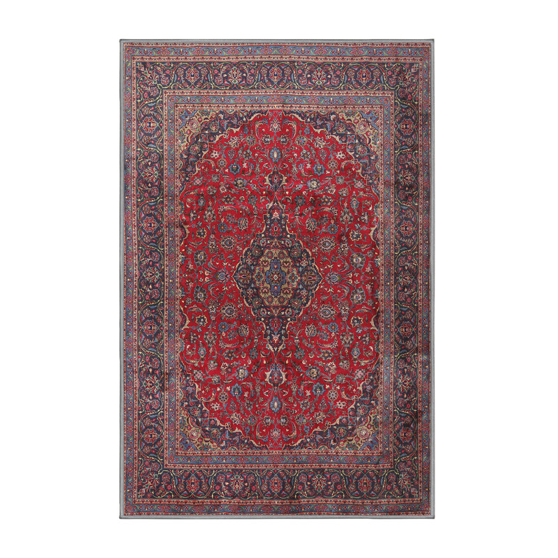Tapis traditionnel rouge / rose Diekmeyer, Rectangle 2 pi x 5 pi