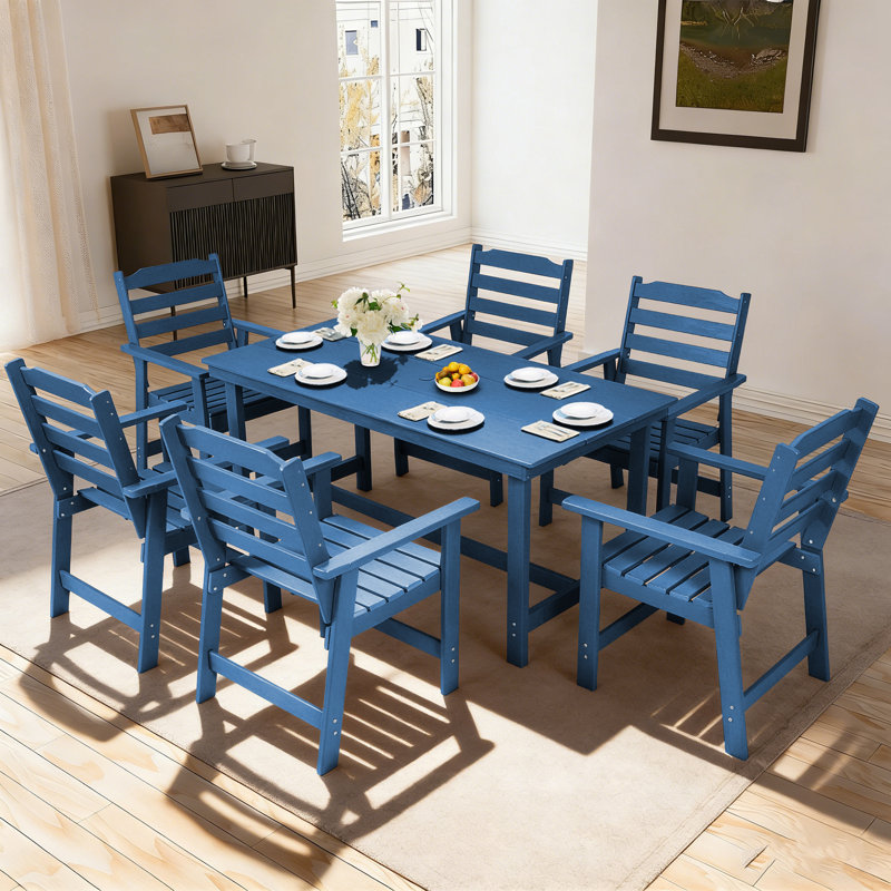 Ensemble repas d'extérieur 7 pièces 7 pièces, Marine, 6