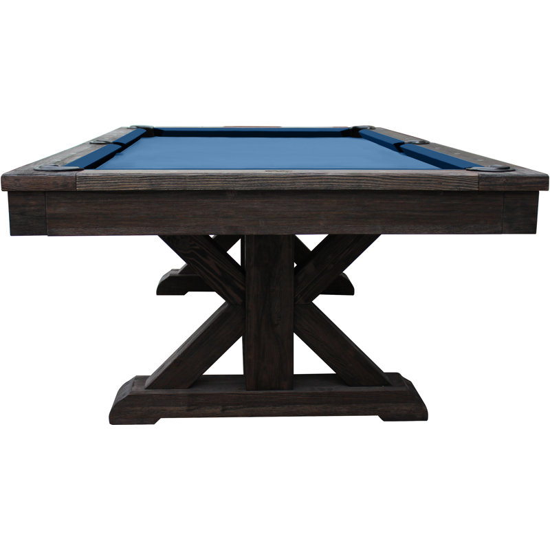 Brazos River Weathered 8' Slate Pool Table with Professional Installation Included, Dining Top Included, Weathered Black