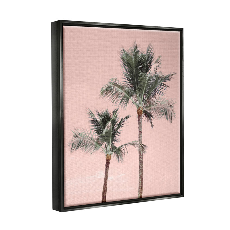 «Stupell Industries Pink Summer Palm Trees», art mural sur toile par Natalie Carpentieri, H 21 po x l 17 po x P 1,7 po