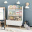Bibliothèque pour enfants, porte-revues et livres, organisateur de livres, armoire de rangement pour jouets, blanc